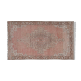 1970s vintage tan handwoven turkish oushak rug 128 x 217 cm