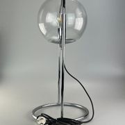 Lampe à boule de table space age design verre métal, 60s 70s