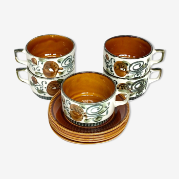 5 tasses Boch Belgium années 70