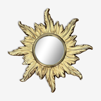 Sun mirror in gilded wood