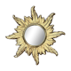Miroir soleil en bois doré