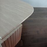 Large travertine coffee table drop shape