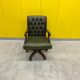 Vintage Green Leather Chesterfield Gainsborough Swivel Desk Chair