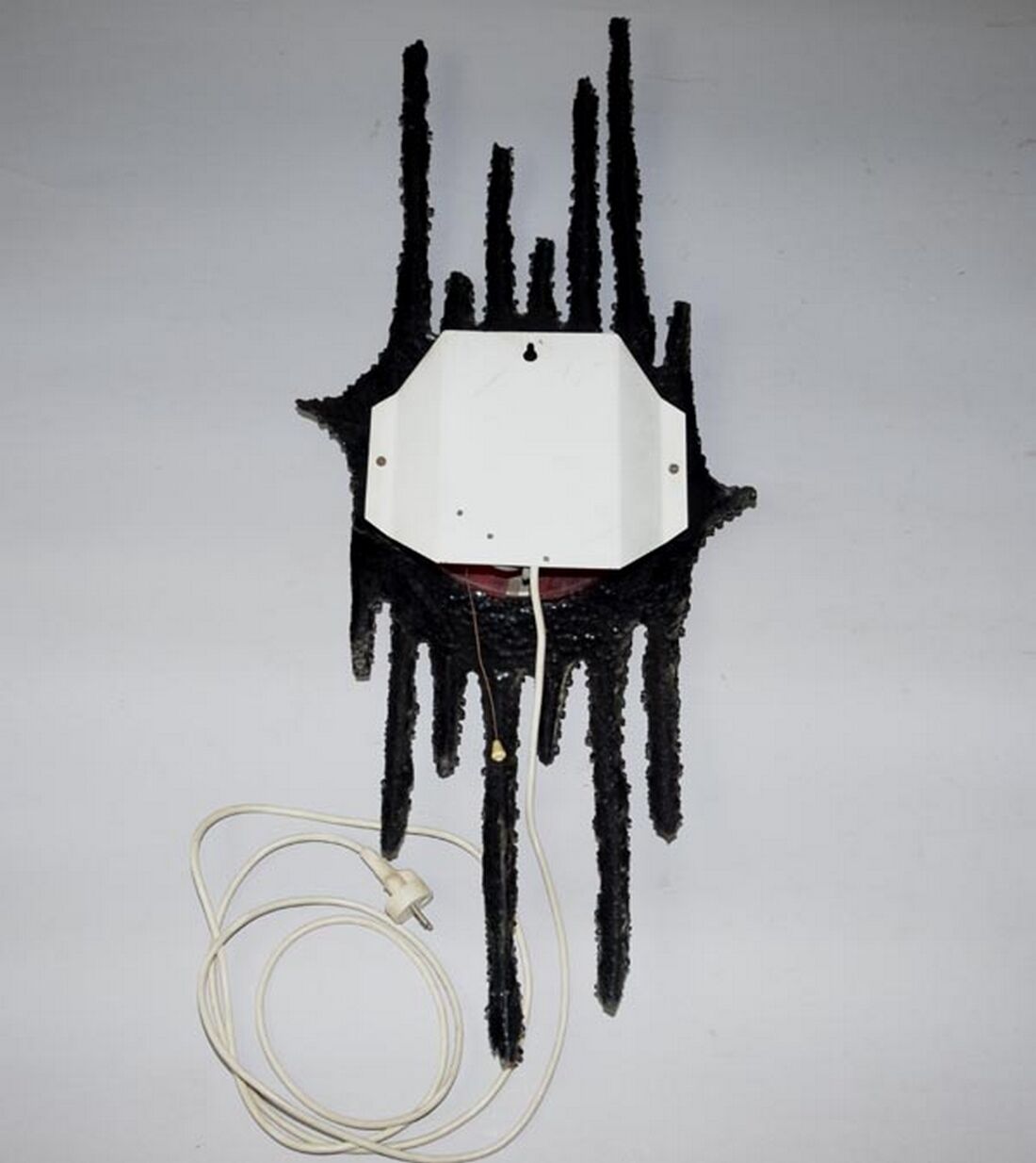 1950s Rare Design Iron/Glass Wall Lamp, Czechoslovakia