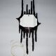 1950s Rare Design Iron/Glass Wall Lamp, Czechoslovakia