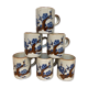 Set of 6 stoneware coffee cups