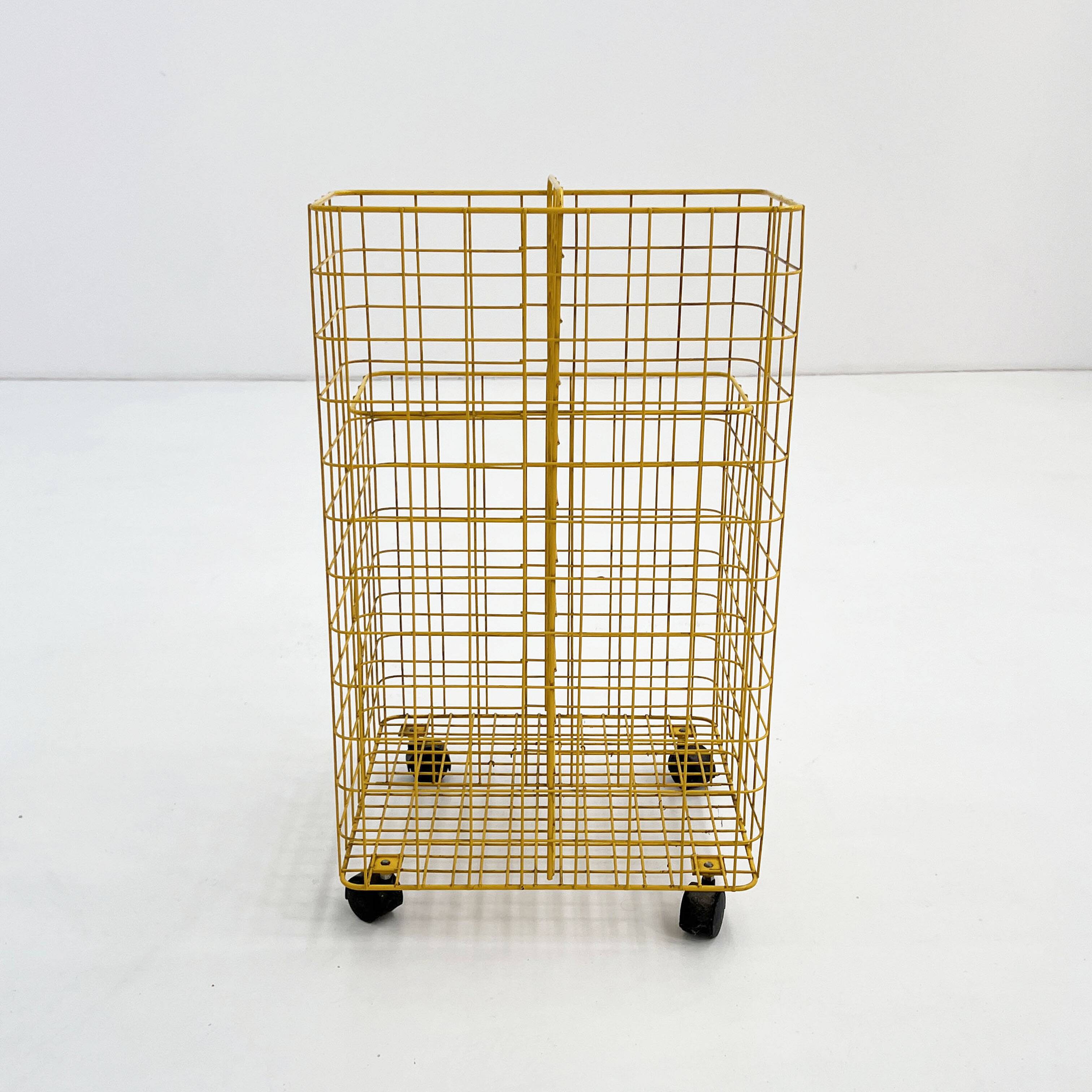 Yellow metal dessert trolley, 1980