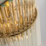 Pairs of magnificent crystal stem wall lights by Christoph Palme, Germany, 1970s.