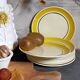 Ten dessert plates faience from gien creation primefleur, vintage "caroline" service