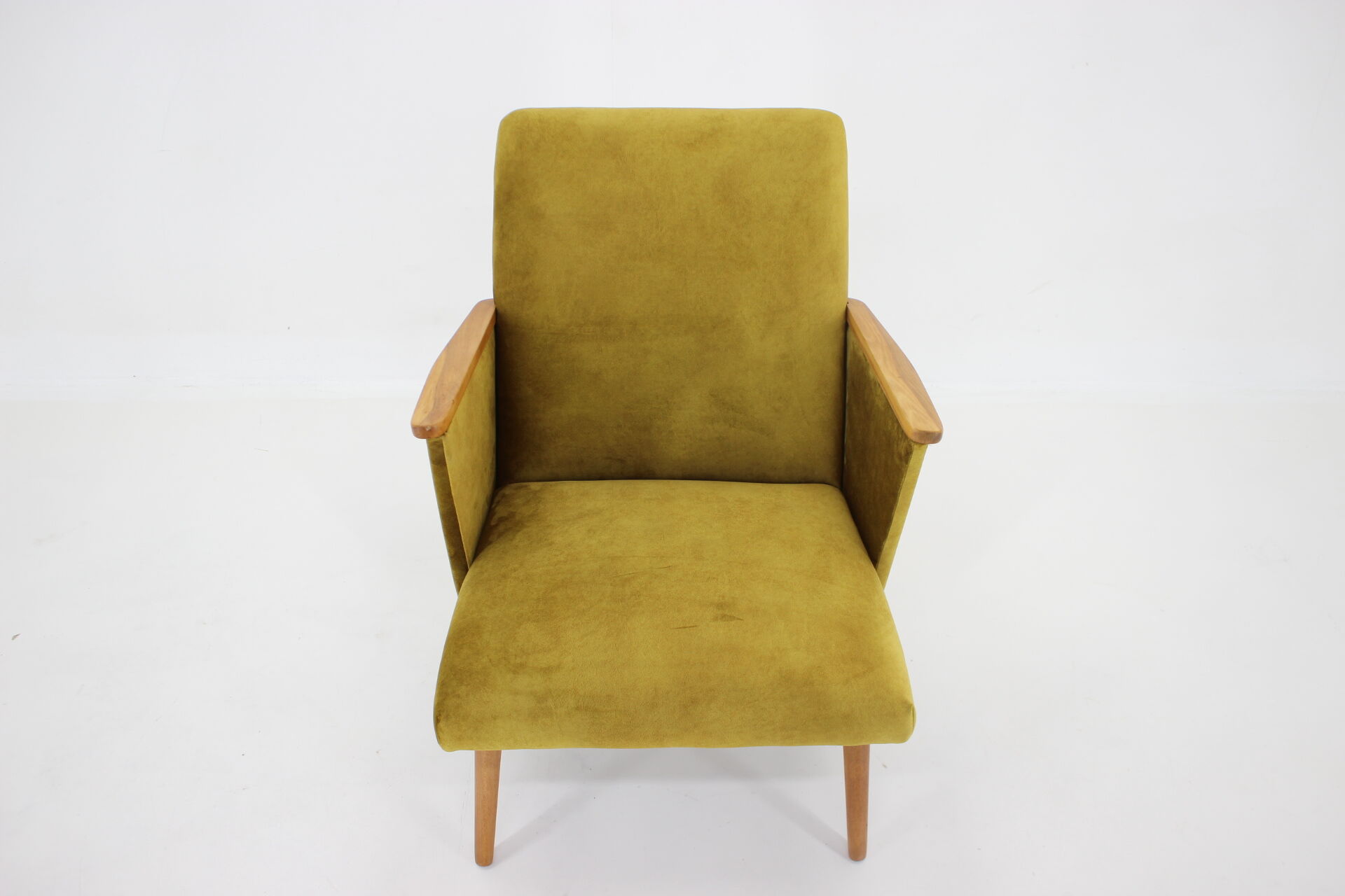 1960s Refurbished Beech Armchair, Czechoslovakia