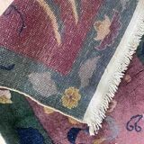Chinese Art Deco handmade antique carpet 64cm x 128cm 1920s