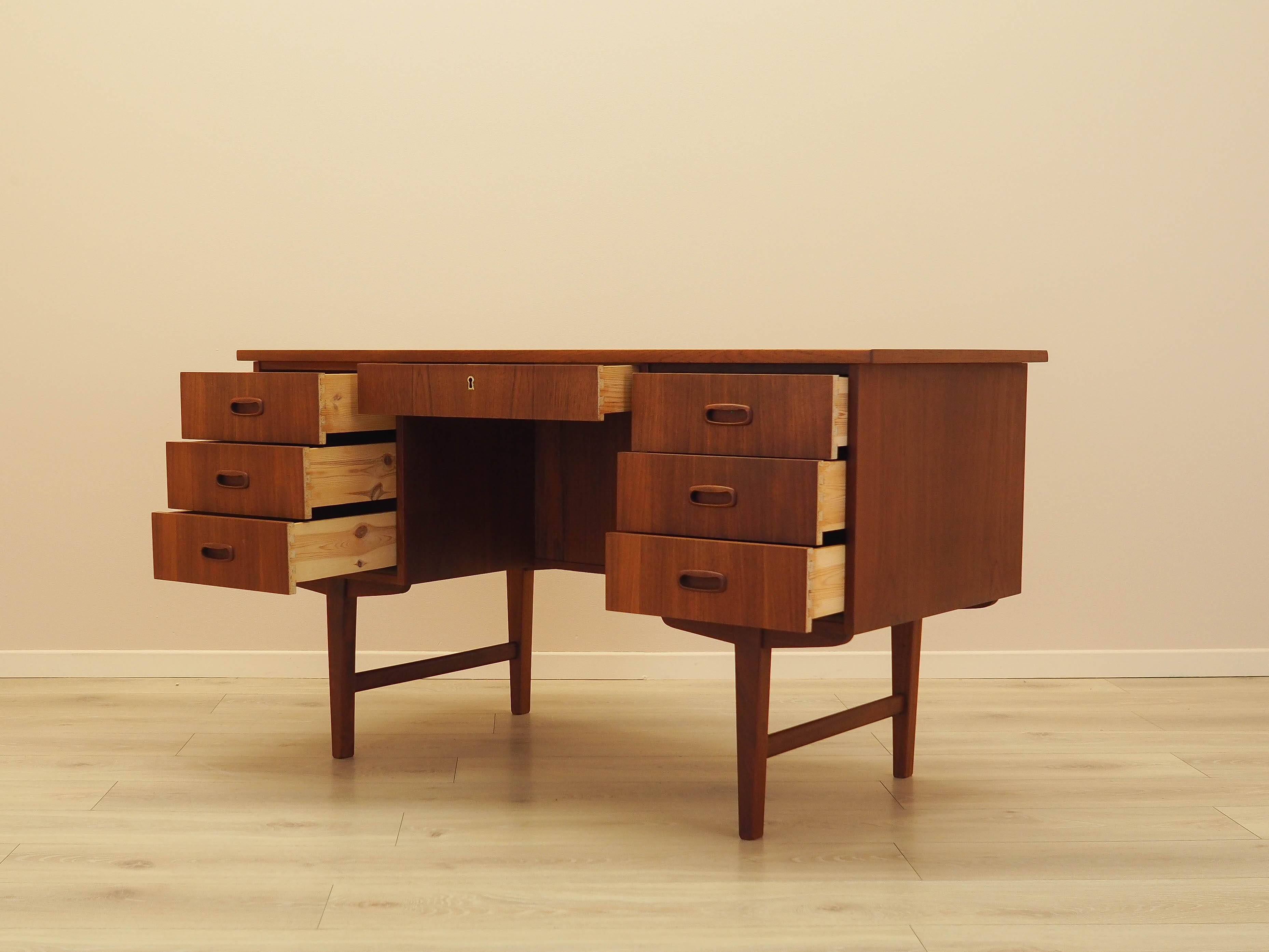 Teak desk, Danish design, 1970s, made in Denmark