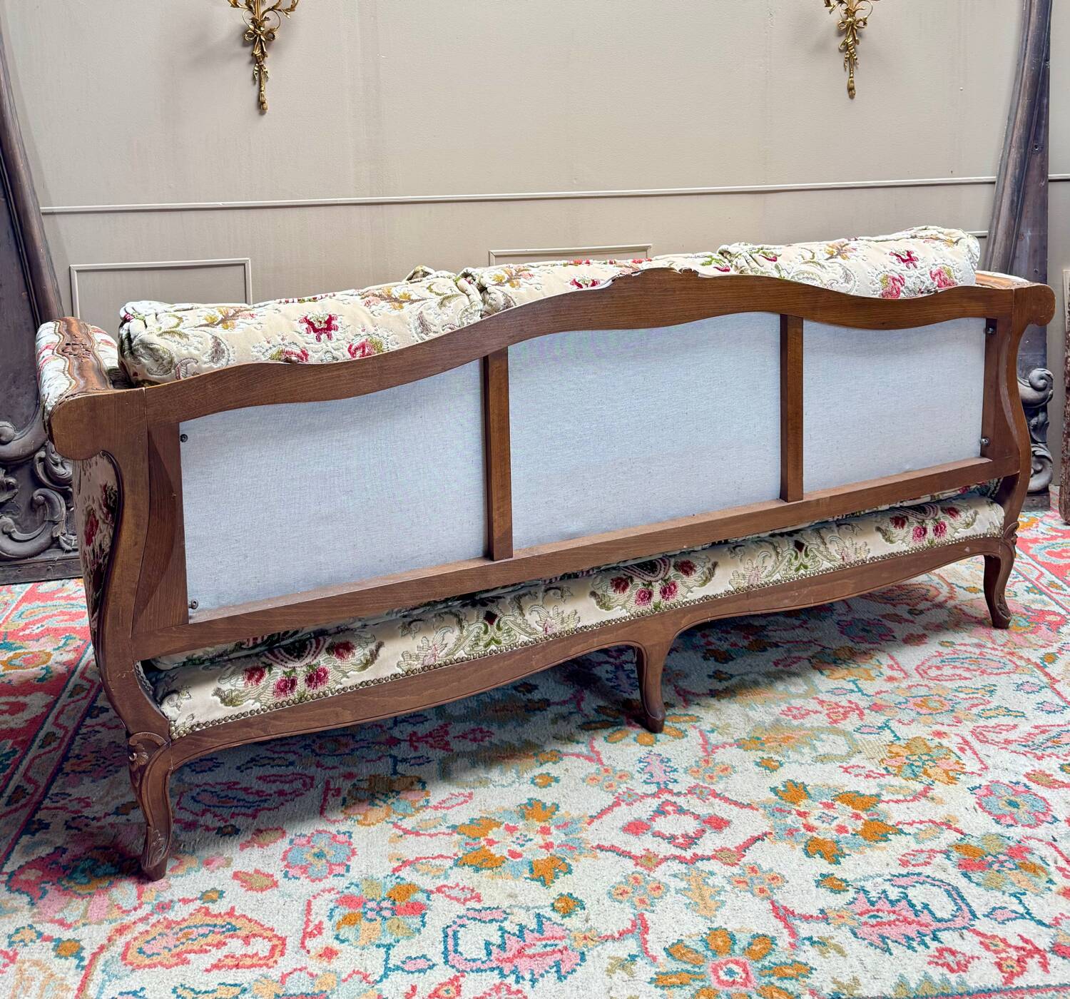 Cross Bed Known as “Turkish” in Walnut, Louis XV Style, 19th Century