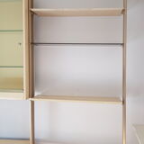 Boxed bookcase and modular shelves 70s lacquered and gilded