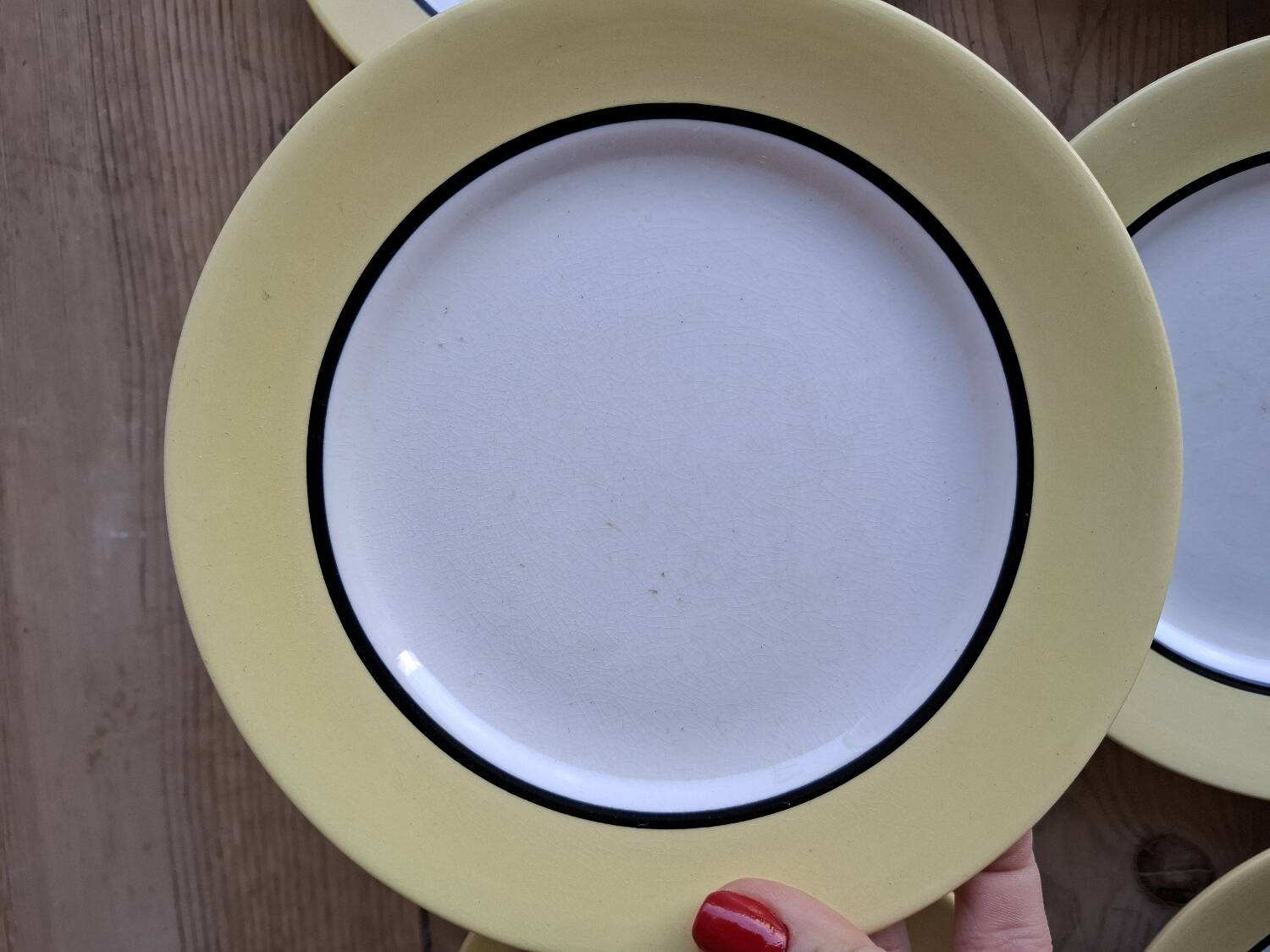 7 vintage l'amandinoise dessert plates