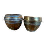 Old brass pots