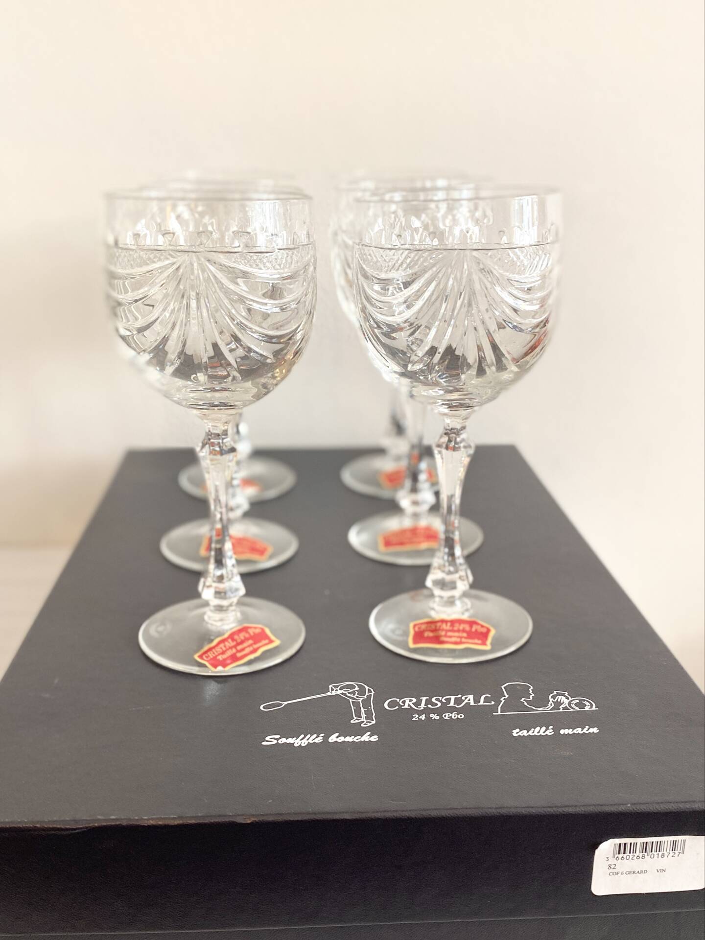 Set of 6 Lorraine crystal wine glasses - Gérard model