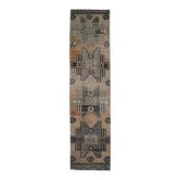 Couloir en laine turc Oushak vintage fait main 88x357