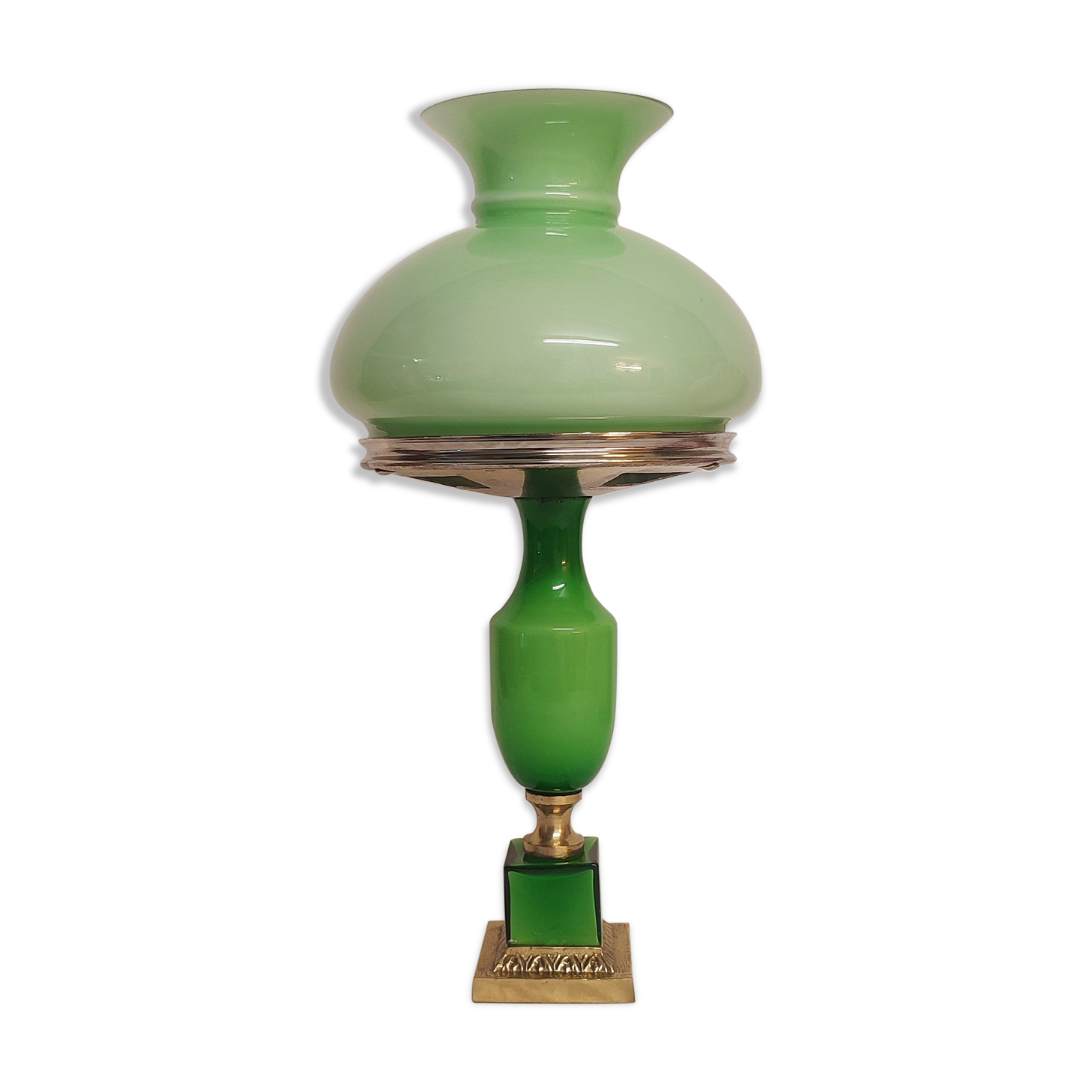 Glass and bronze table lamp, Spain, 1950