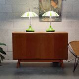 Pair of opaline lamp Space age Czech 1970