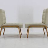 1970s Ludvik Volak Pair of Side Chairs by Drevopodnik Holesov , Czechoslovakia