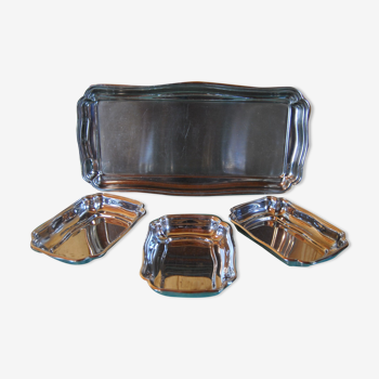 Set stainless steel trays, Jean Couzon