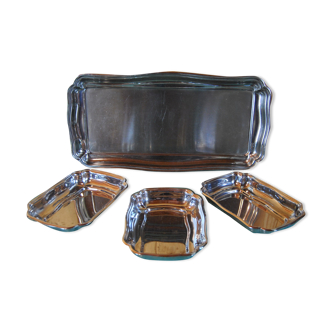 Set stainless steel trays, Jean Couzon