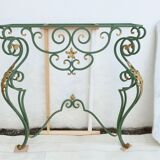 Console 50s wrought iron and marble