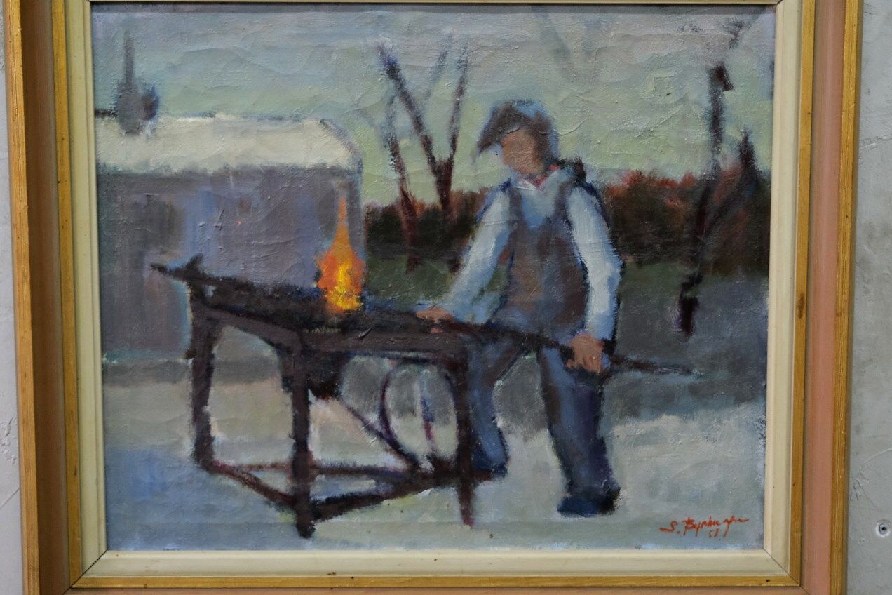 Swedish Artist, Figurative Modern Painting, 1951, Oil on Canvas, Framed