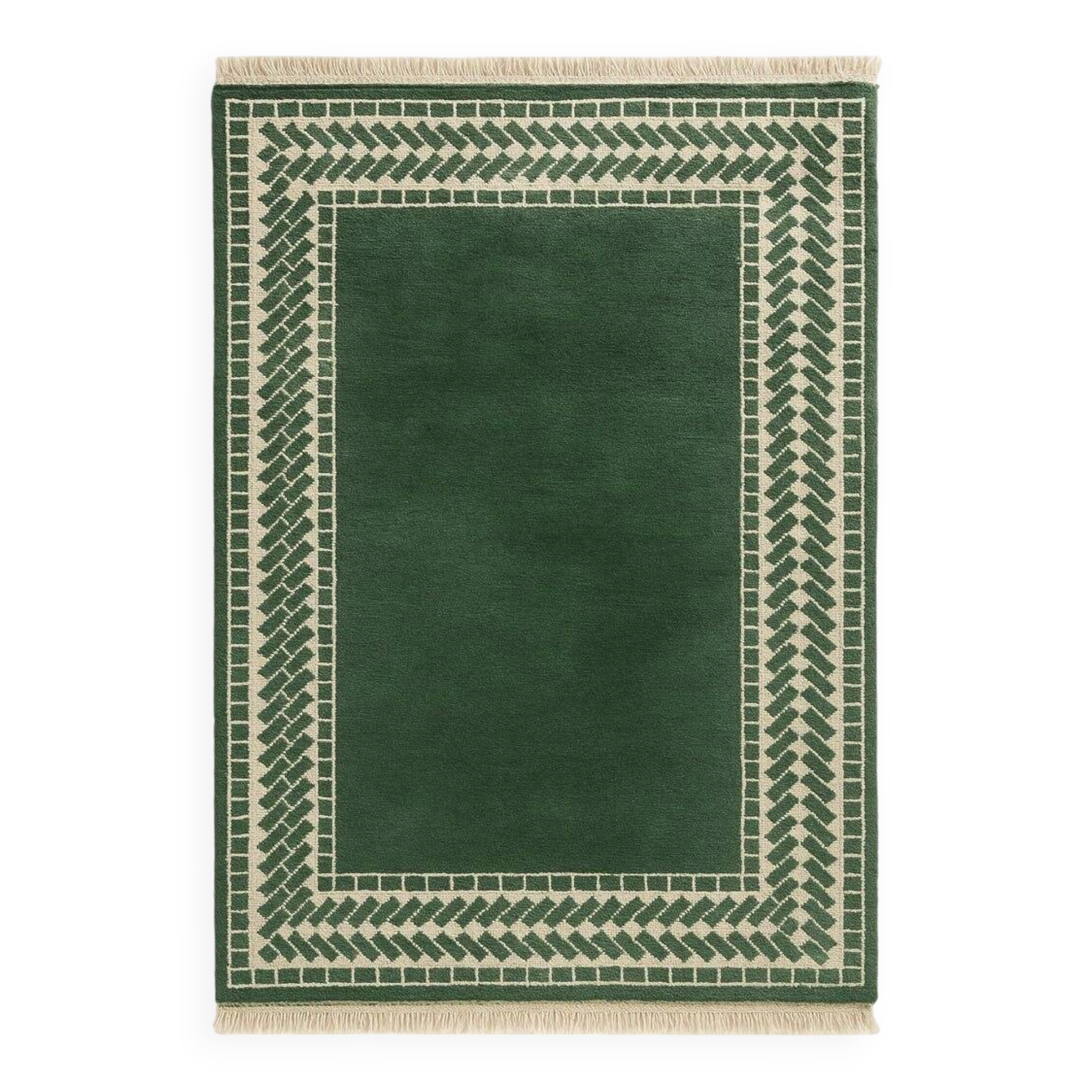 Traditional green Beni Ourain Moroccan rug, size 1.4/2.6 m.