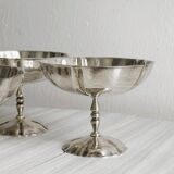 Set of 6 large antique stainless steel bowls