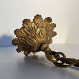 Important six-light chandelier in chiselled gilded bronze, Empire, 19th century