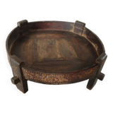 Large Antique Indonesian / Indian Carved Round Chakki Table