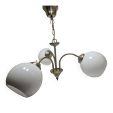 Chandelier en verre et laiton Art Déco, Pologne, années 1970