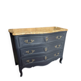 Renovated antique oak chest of drawers – 3 drawers – Marble top