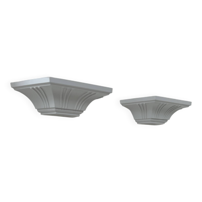 Paire d'appliques vintage, ABS moulé pressé blanc mat, France, 1980