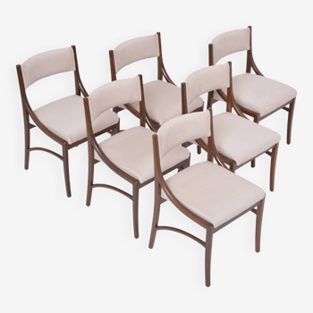 Set of six mid-century modern beige dining chairs by ico parisi for cassina