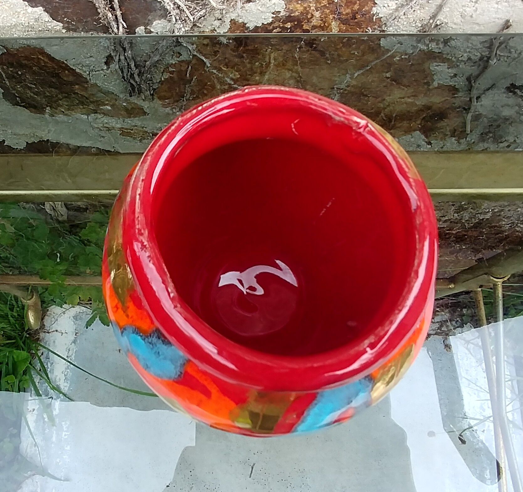 Glazed ceramic vase vintage 60s ceramics of gévaudan