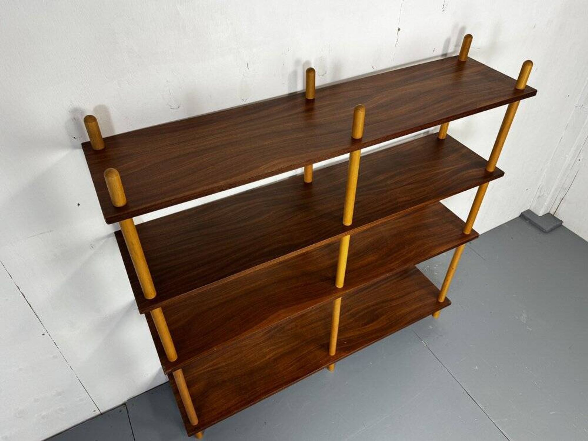 Mid-century modernist teak stick wall cabinet attributed to Willem Lutjens for Gouda Den Boer, 1950s