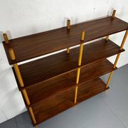 Mid-century modernist teak stick wall cabinet attributed to Willem Lutjens for Gouda Den Boer, 1950s