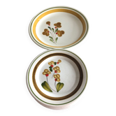 A pie dish and 6 dessert plates in Vintage made in Italy