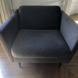 Bo Concept Osaka gray velvet armchair