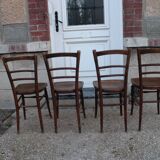 Lot de 4 chaises bistrot assises décorées