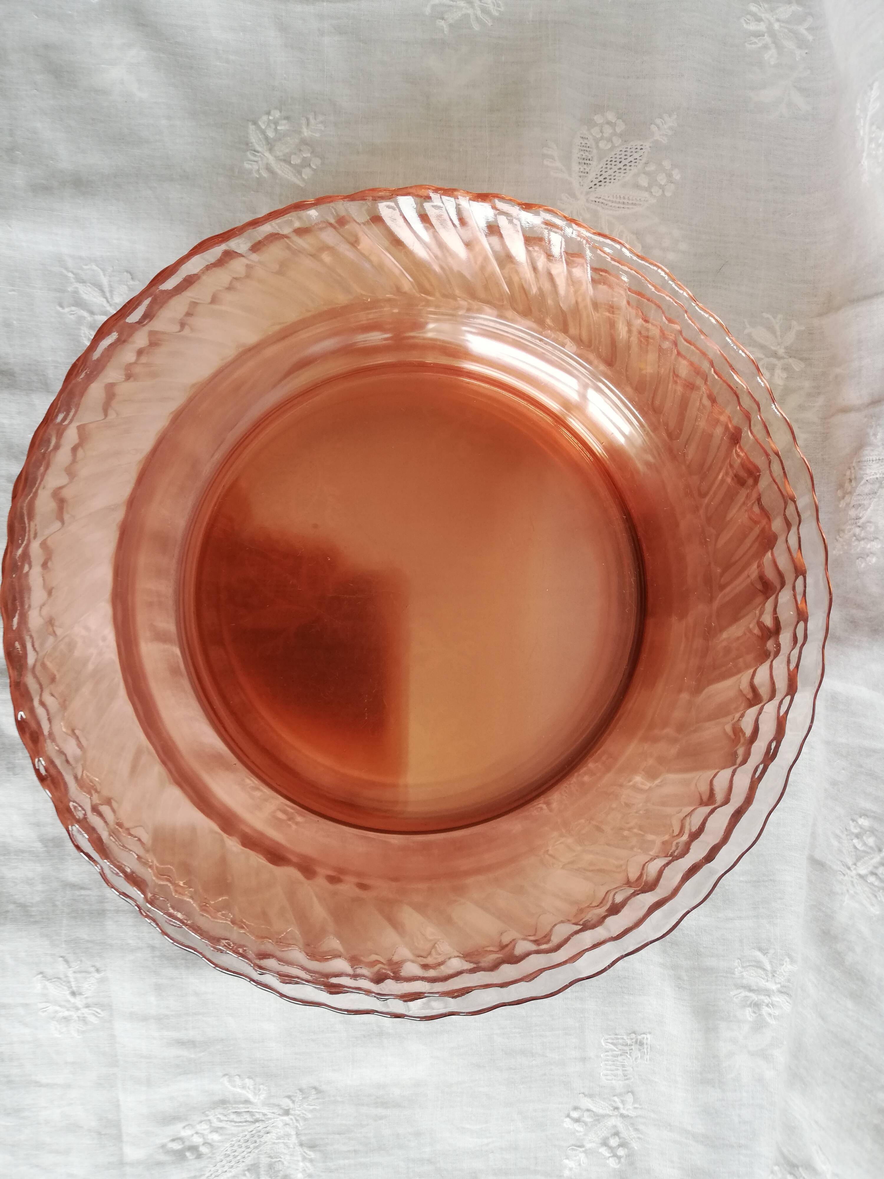 Set of 8 flat plates Rosaline Arcoroc