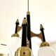 Lustre cascade de 3 globes Targetti 1950