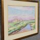 Gouache on paper depicting a marsh landscape