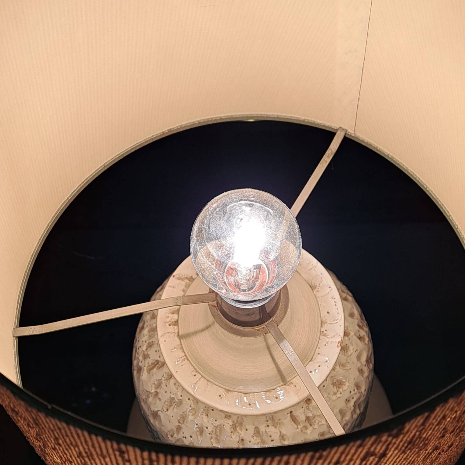 Pair of vintage ceramic lamps made in Italy