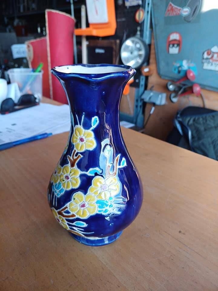 Beautiful little hand painted glazed vase