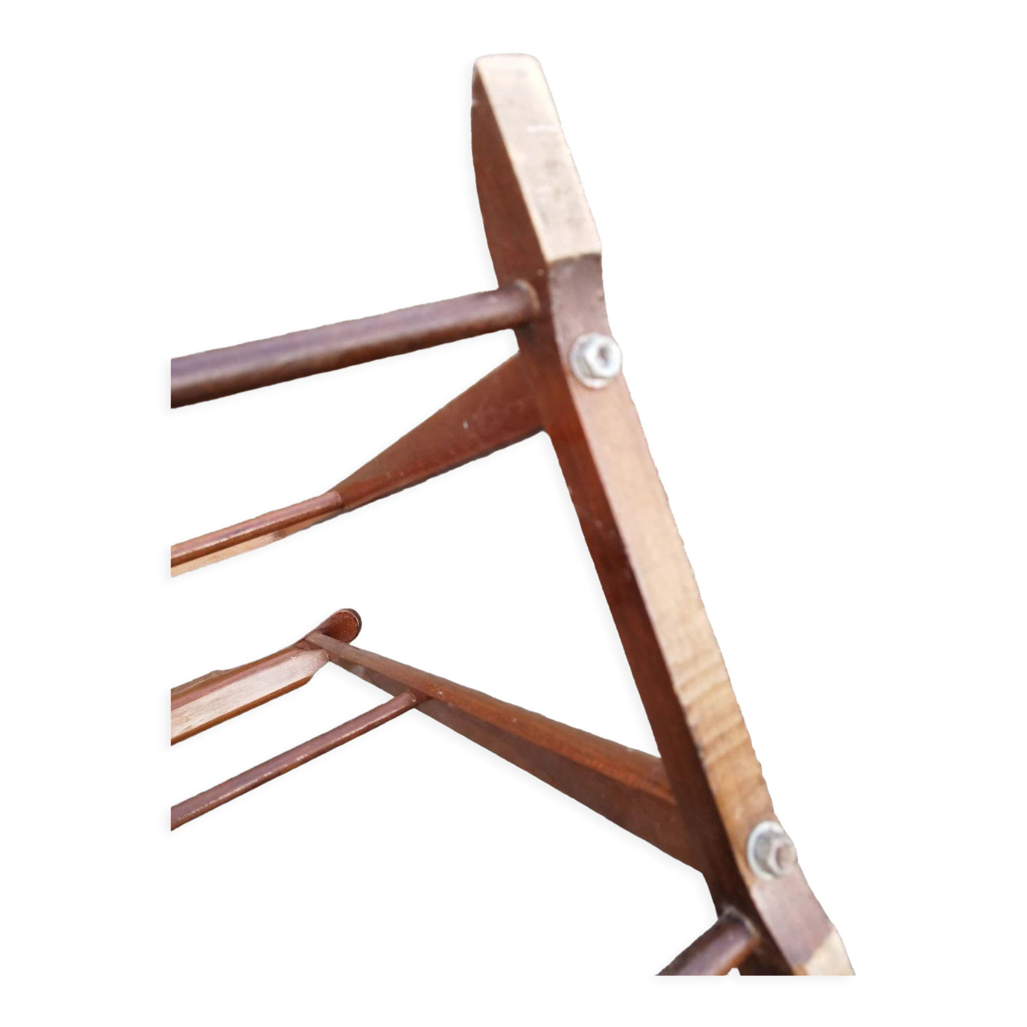 Valet wearing double wood coat rack