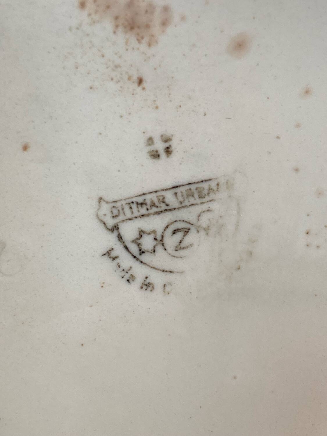 Earthenware salt cellar with rose decoration, made in Czechoslovakia, early 20th century